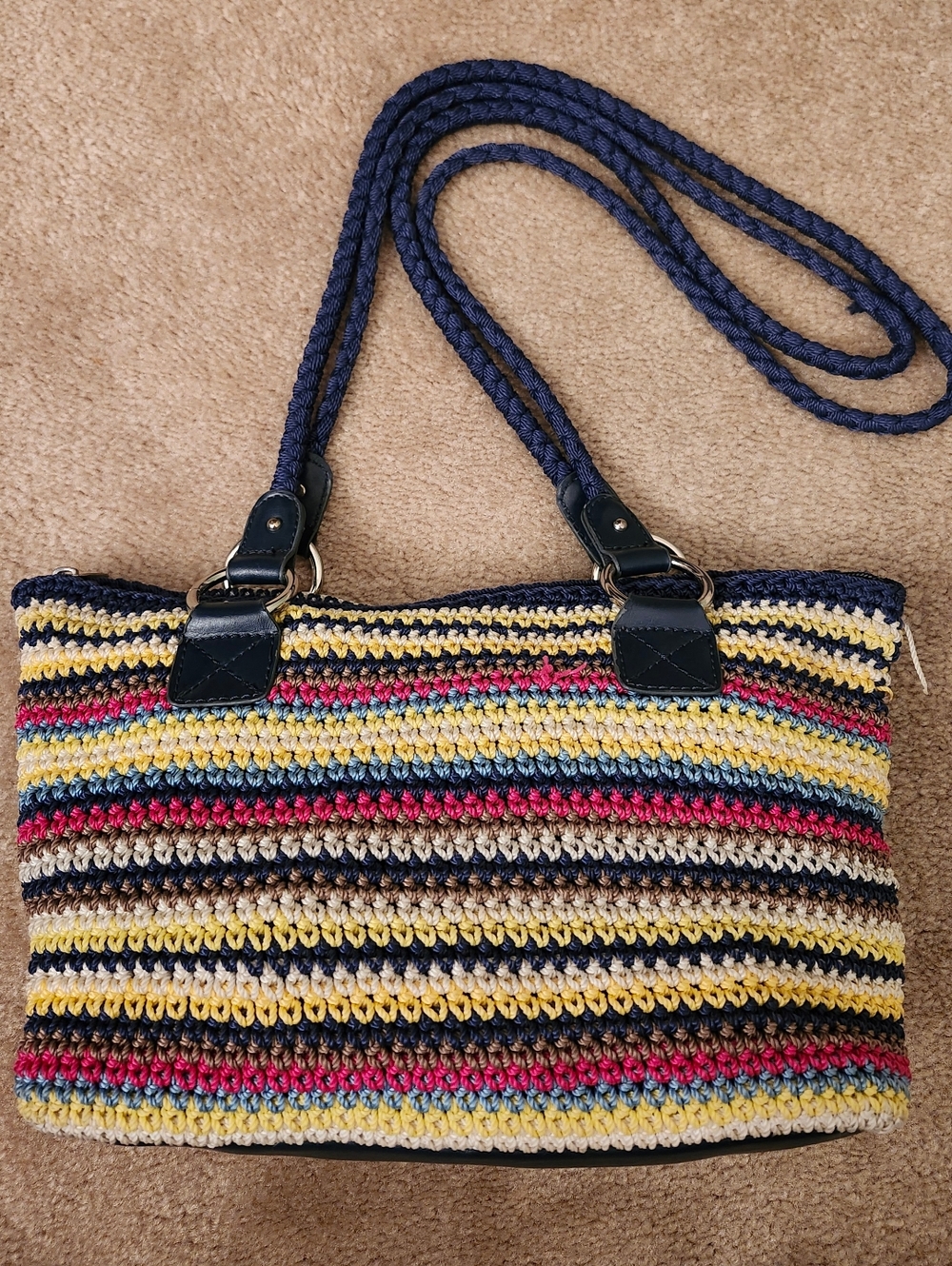 Croft & Barrow Striped Crochet Shoulder Bag